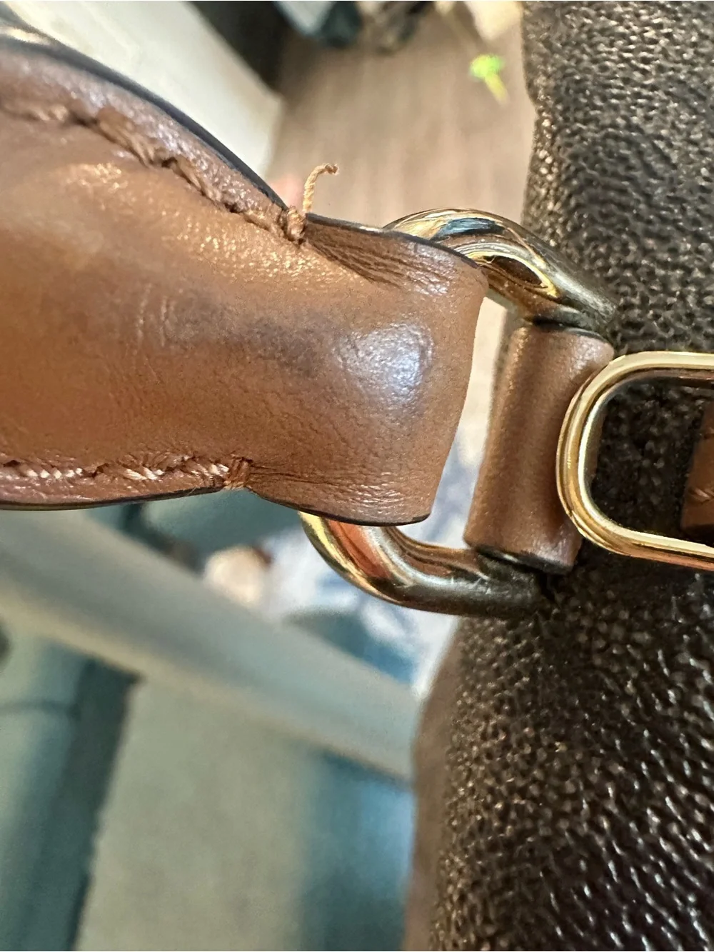 Michael Kors Brown MK Signature Dome Satchel with Tan Handles